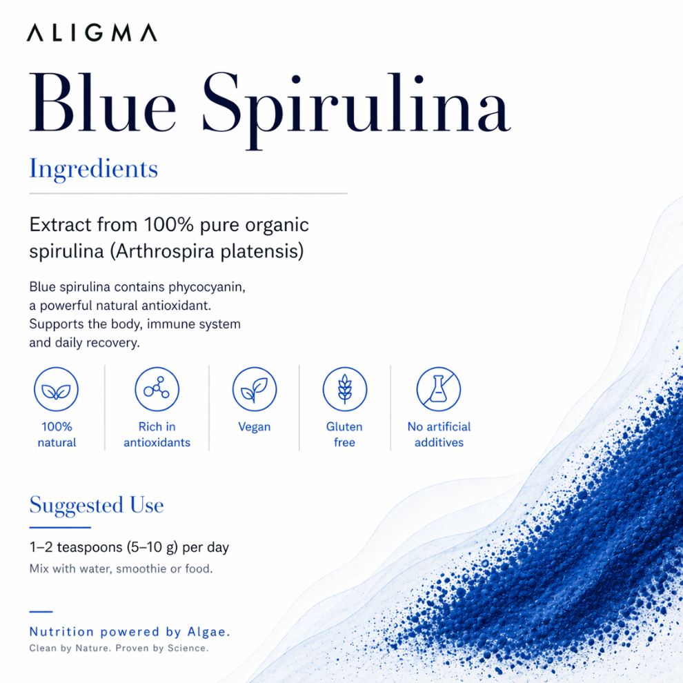 Poudre de spiruline bleue biologique 75g