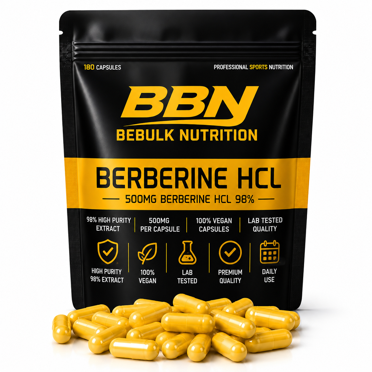 Berbérine HCL 98 % - Végane - BeBulk Nutrition