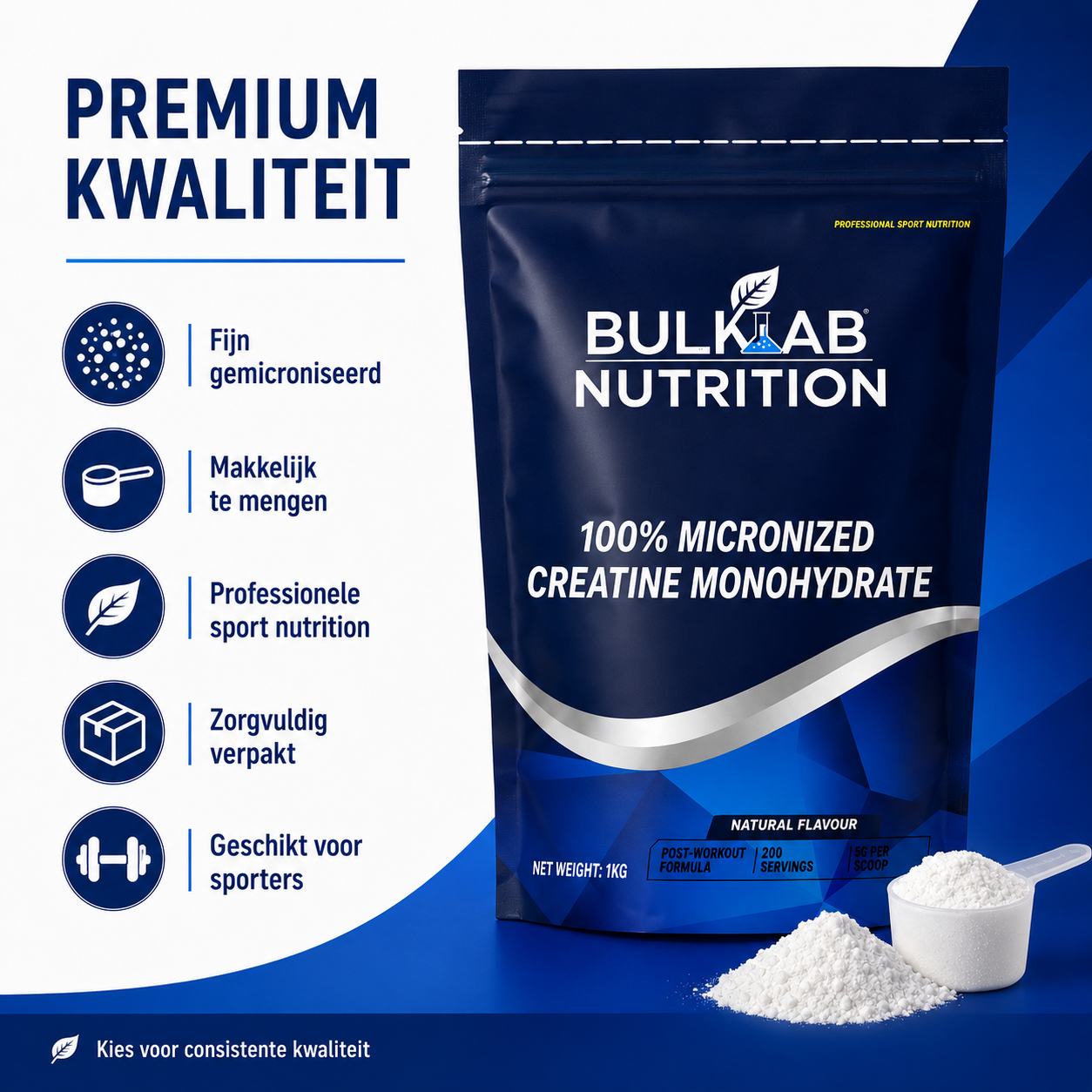 Créatine monohydraat 100 % micronisée - BulkLab Nutrition