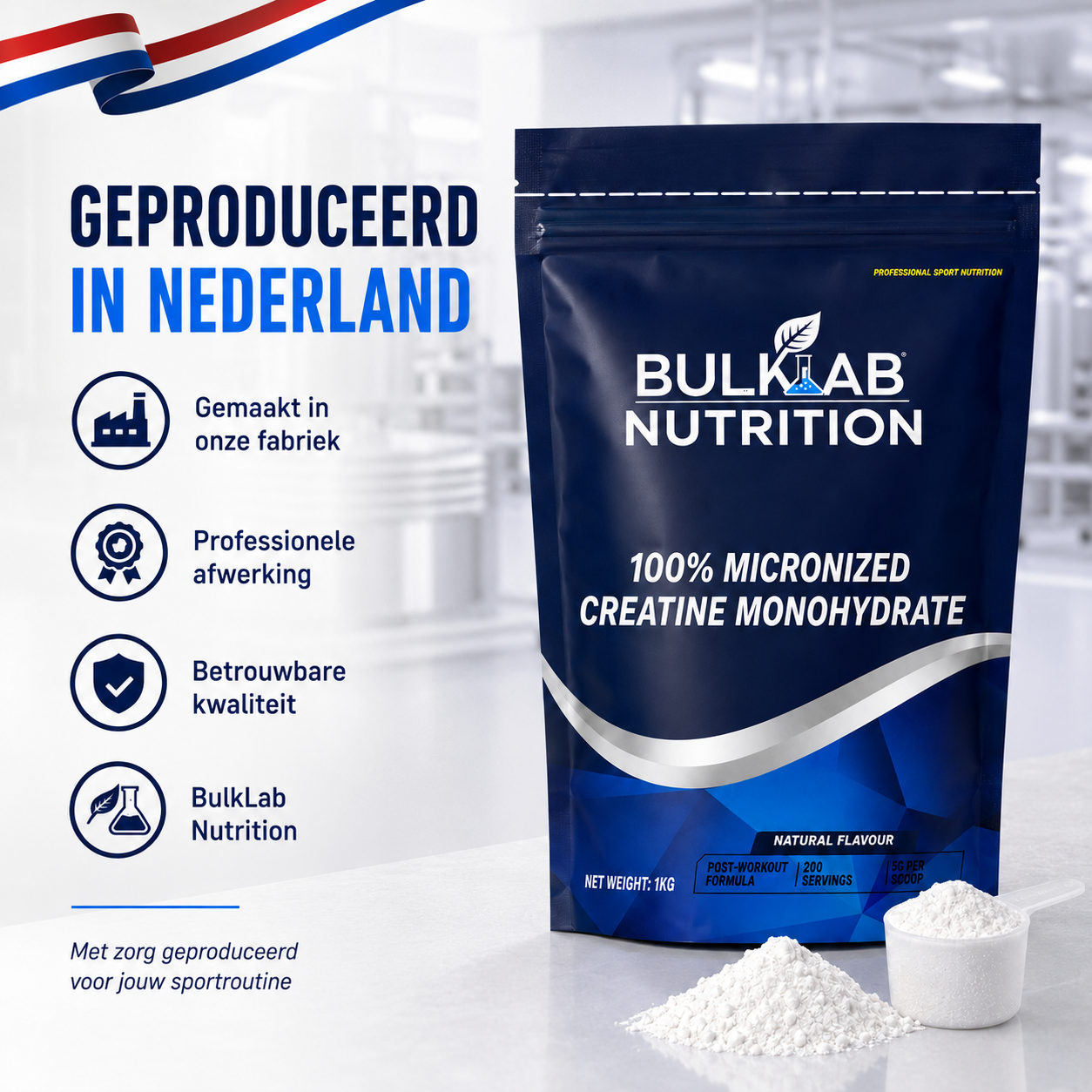 Créatine monohydraat 100 % micronisée - BulkLab Nutrition