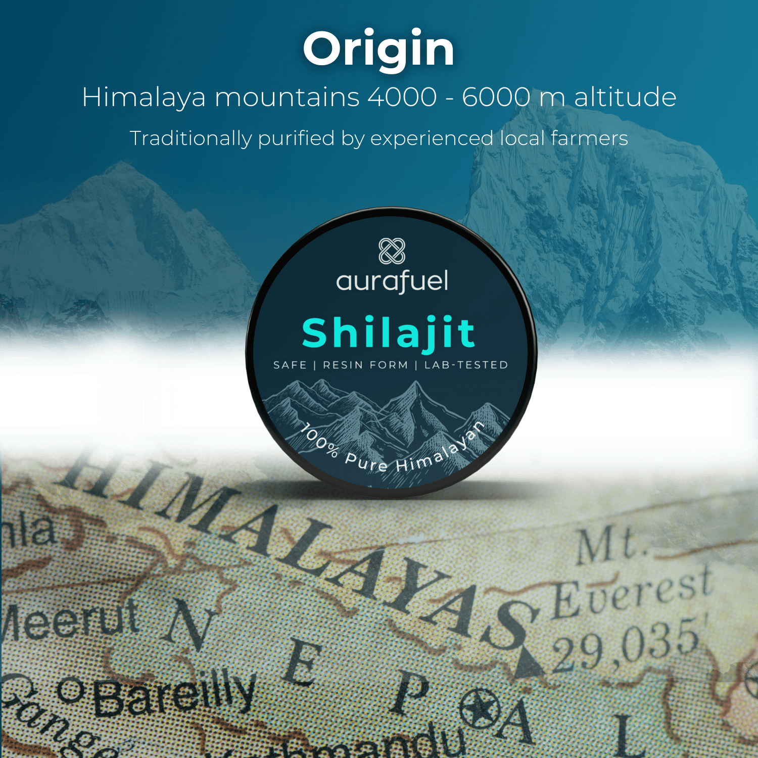 Résine Shilajit pure de l’Himalaya - 100 % authentique et purifiée