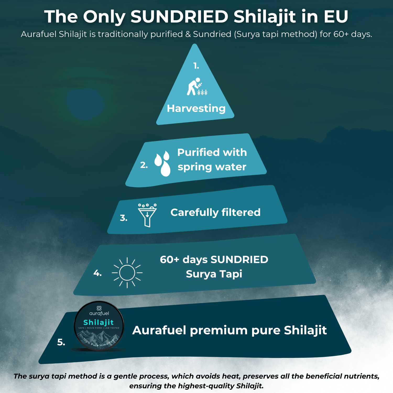 Résine Shilajit pure de l’Himalaya - 100 % authentique et purifiée
