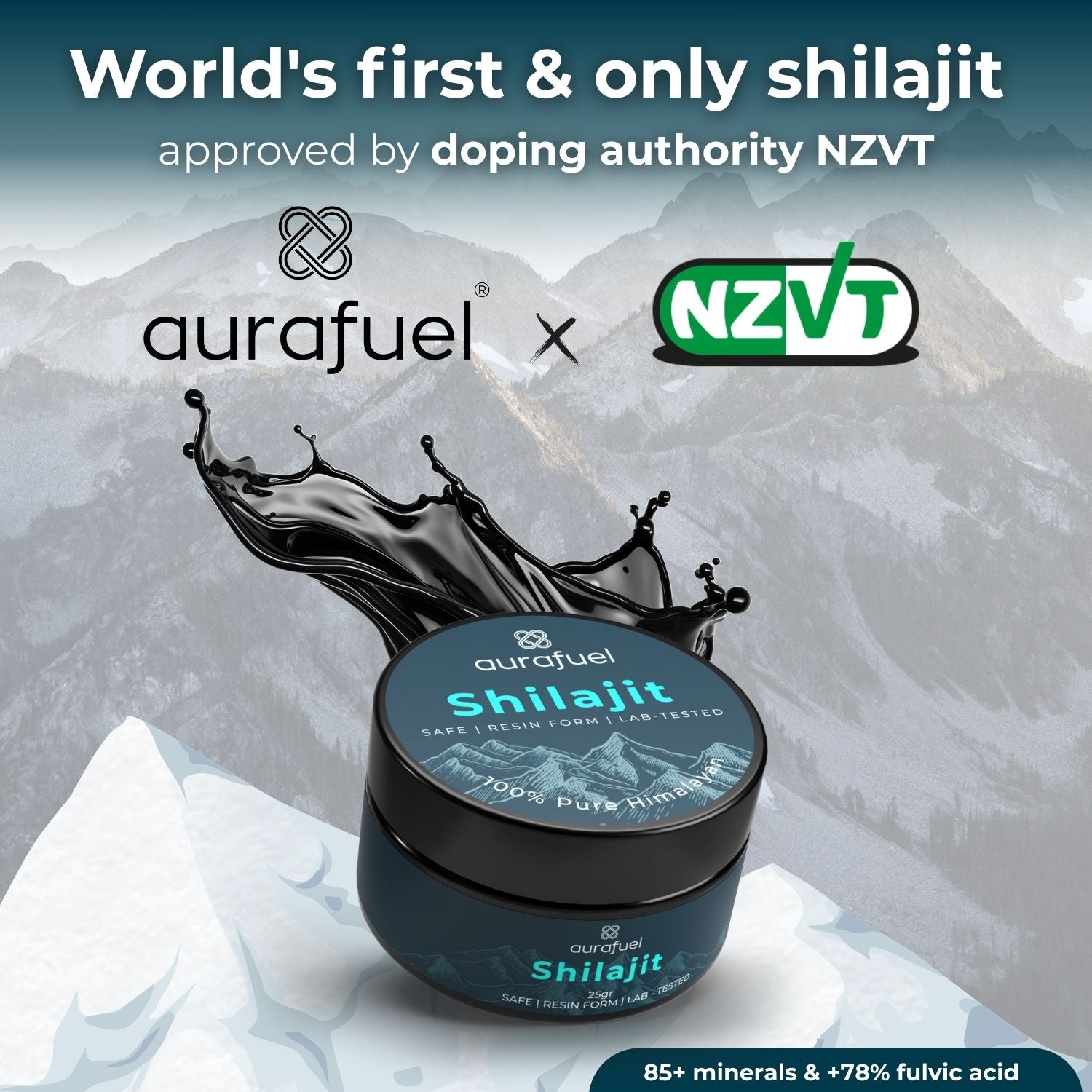 Résine Shilajit pure de l’Himalaya - 100 % authentique et purifiée