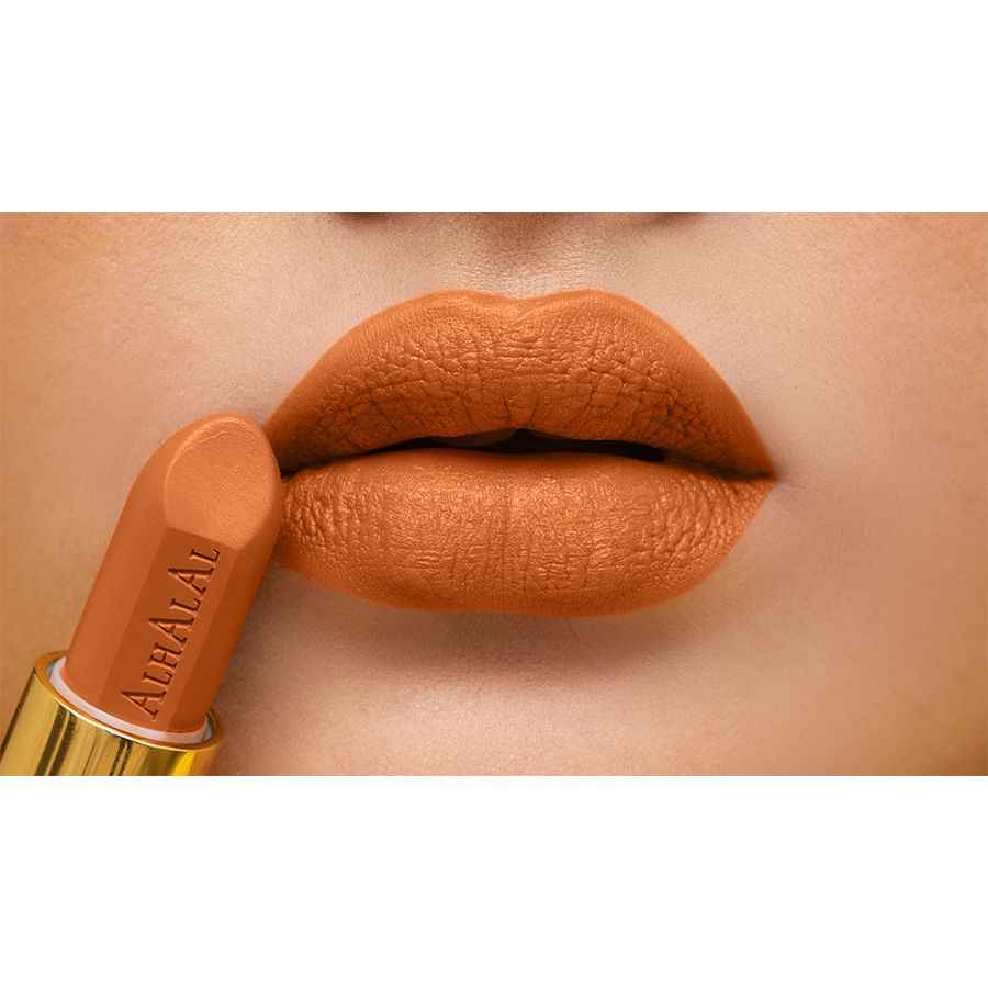 Alhalal Cosmetics ROUGE À LÈVRES ORANGE velours avec finition mate sur les lèvres fournies