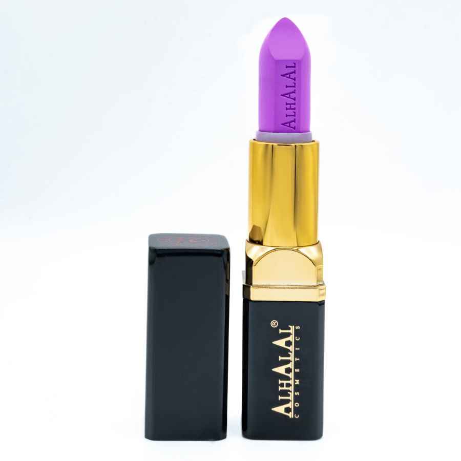 Alhalal Cosmetics Rouge à lèvres en velours violet avec étui doré et bouchon noir PARSE LIPSTICK