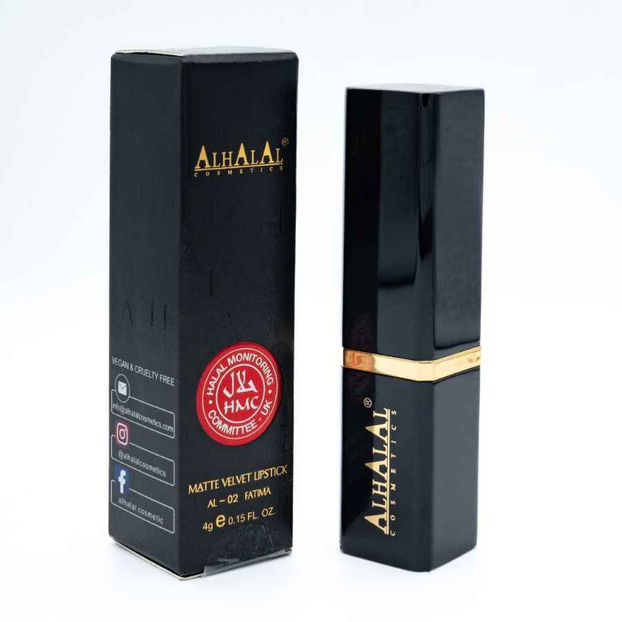 Emballage de rouge à lèvres en velours mat noir Alhalal Cosmetics avec la marque PARSE LIPSTICK