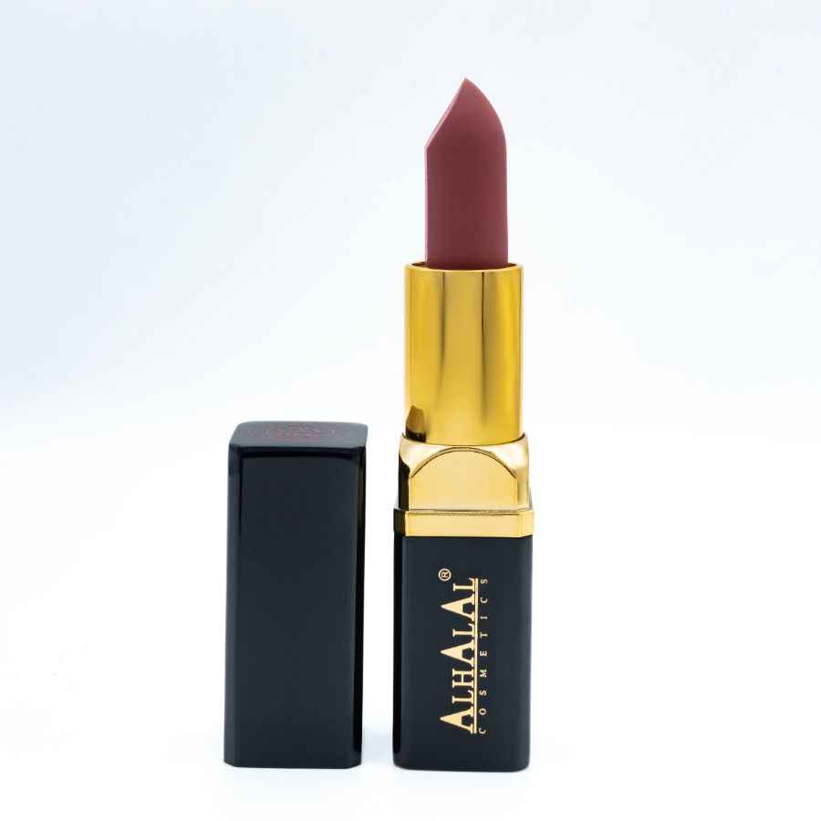 Alhalal cosmetics roze lippenstift in een zwarte en gouden huls voor een perfect gekleurde lip