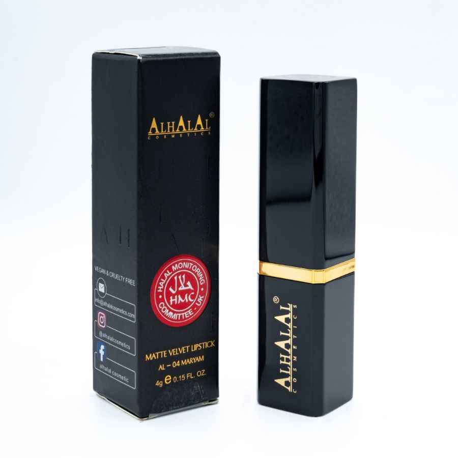 Alhalal Cosmetics Velout Rose à lèvres mat avec emballage noir et or