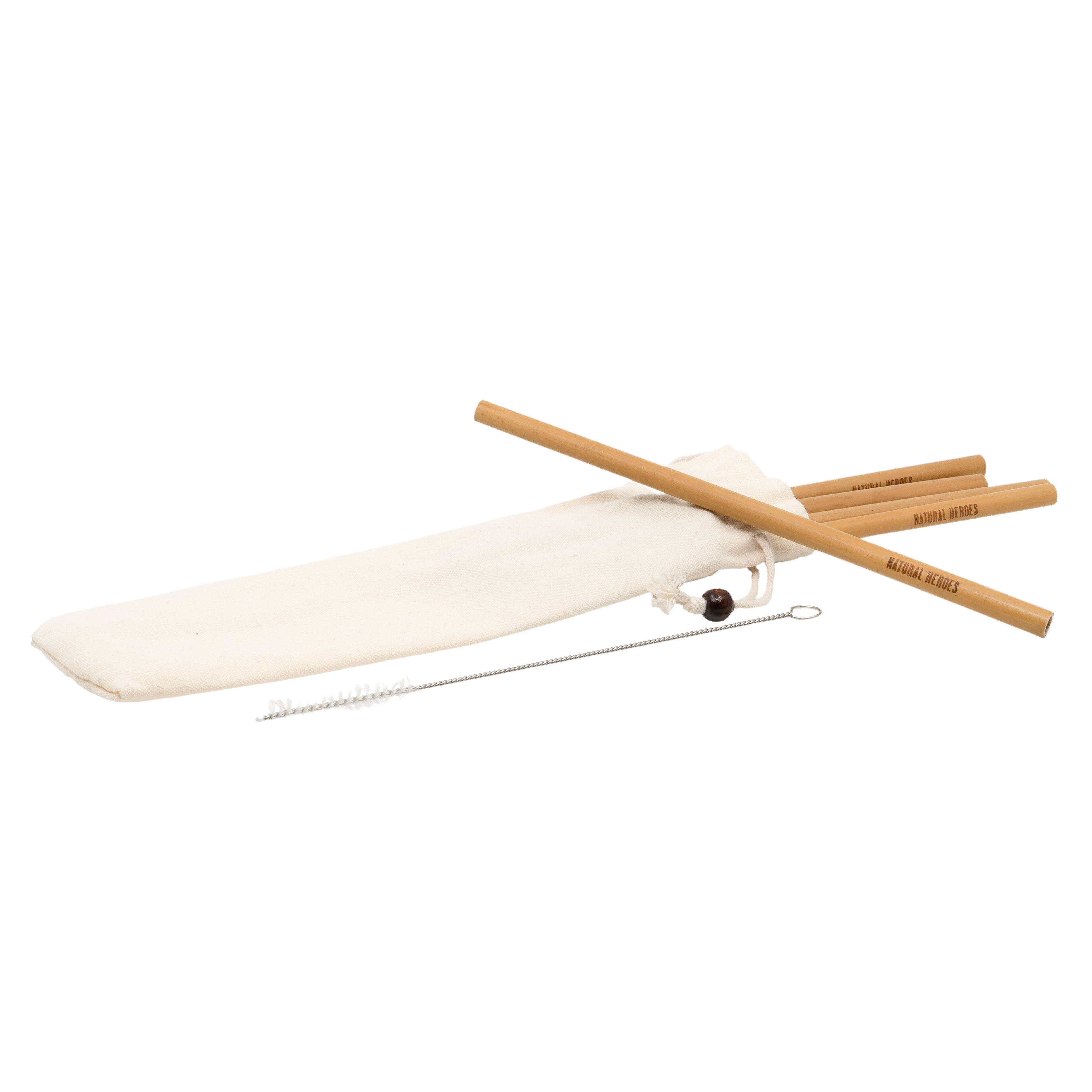 Pailles en bambou avec brosse de nettoyage