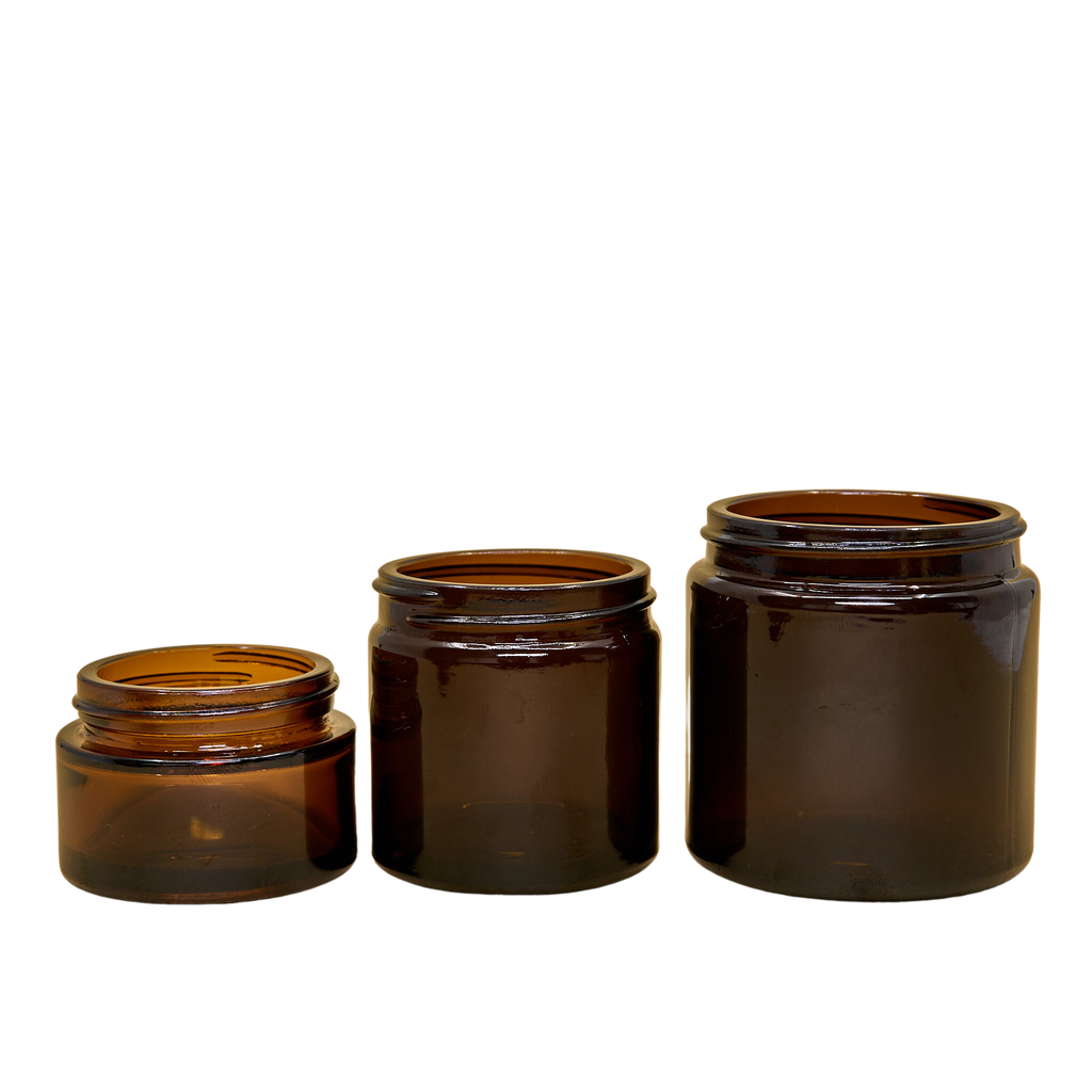 Bocal en verre - Marron (avec bouchon)