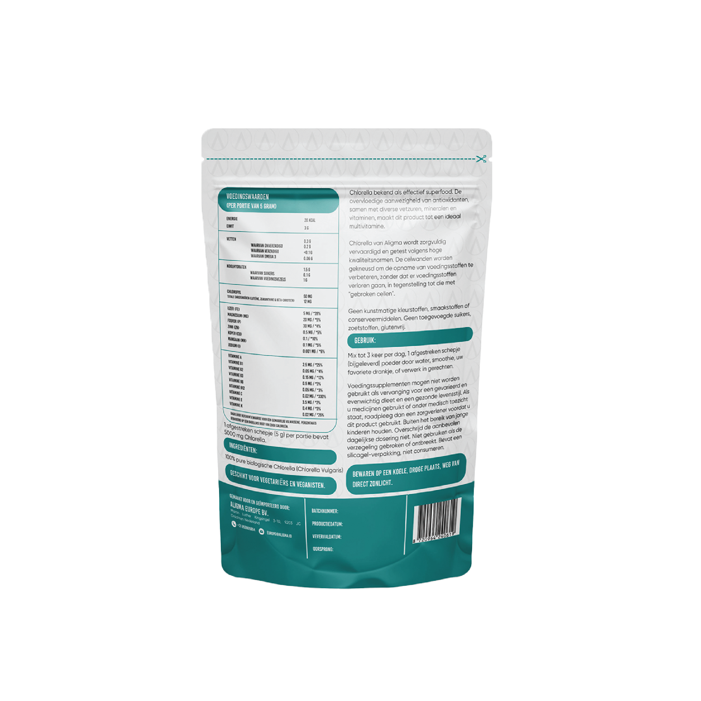 Poudre de chlorella organique pour animaux : 250 grammes