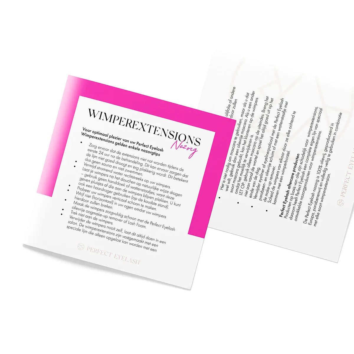 Notes de soins post-soins Extensions de cils