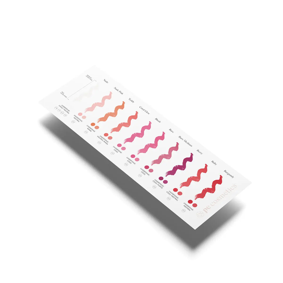 Tableau colorimétrique PE Cosmetics x Labina